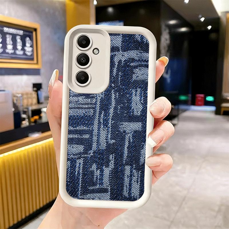 Handyhülle für Samsung Galaxy S26 S25 Ultra S24 FE Retro-Denim-Muster Schale S23 Plus S22 + S21 S20 5G Weiches Silikon Funda