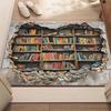 Vintage Broken Bookshelf Carpet Door Mat WELCOME Rug Non-Slip Indoor Mat Machine Washable Rug for Living Room Entryway