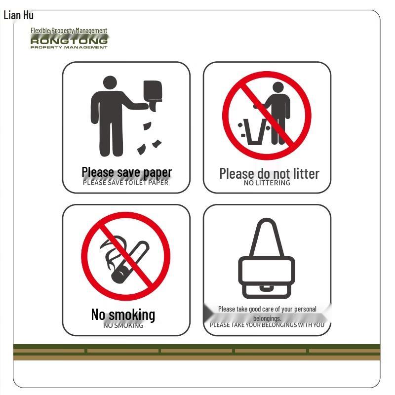 Acrylic Save Paper, No Littering Warning Sign