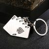 Unique Playing Cards Key Chain For Men Women Metal Holder Pendent Key Ring Leisure Bag Decoration Motorcycle Keyholder Gift