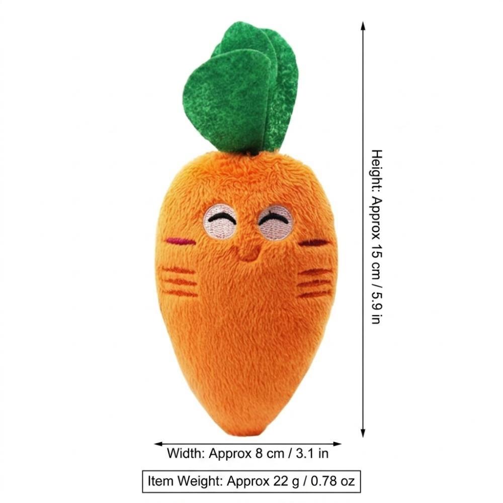 2 pcs Orange Carrot Shape Plush Dog Toy Soft Plush Fabric Dog Chew Toy  Small Medium Dog Use