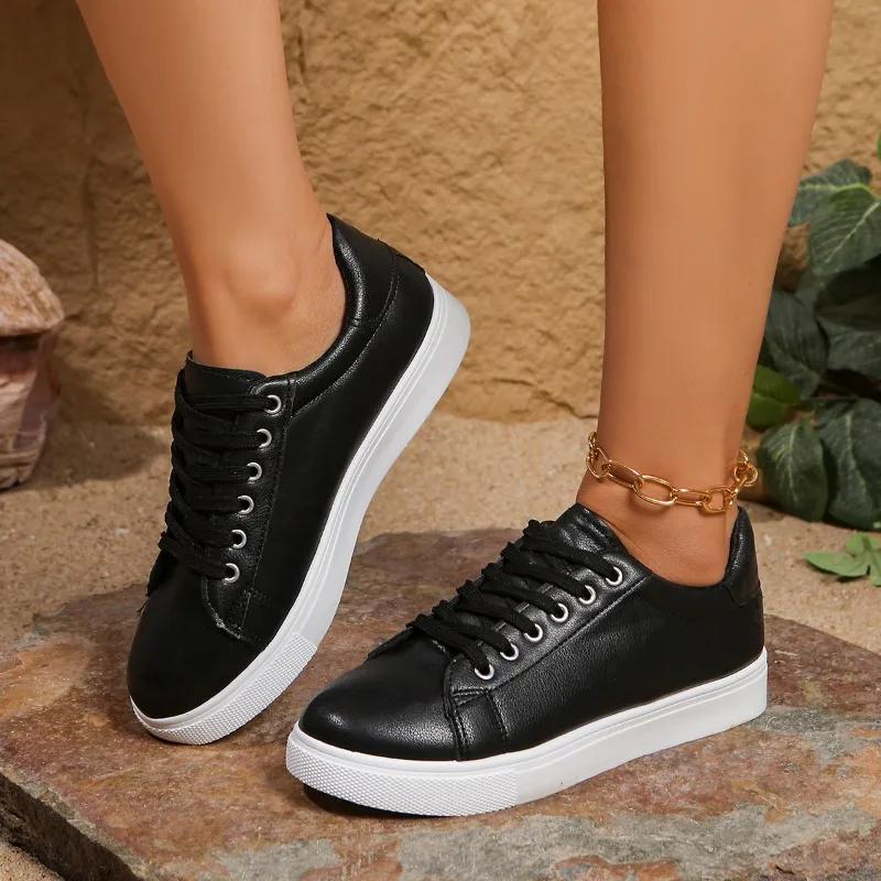 Fashion 2025 High Quality Ladies Shoes Lace-up Women's Vulcanize Shoes Fashion Outdoor Slip-Resistant Casual New Versatile Sneakers