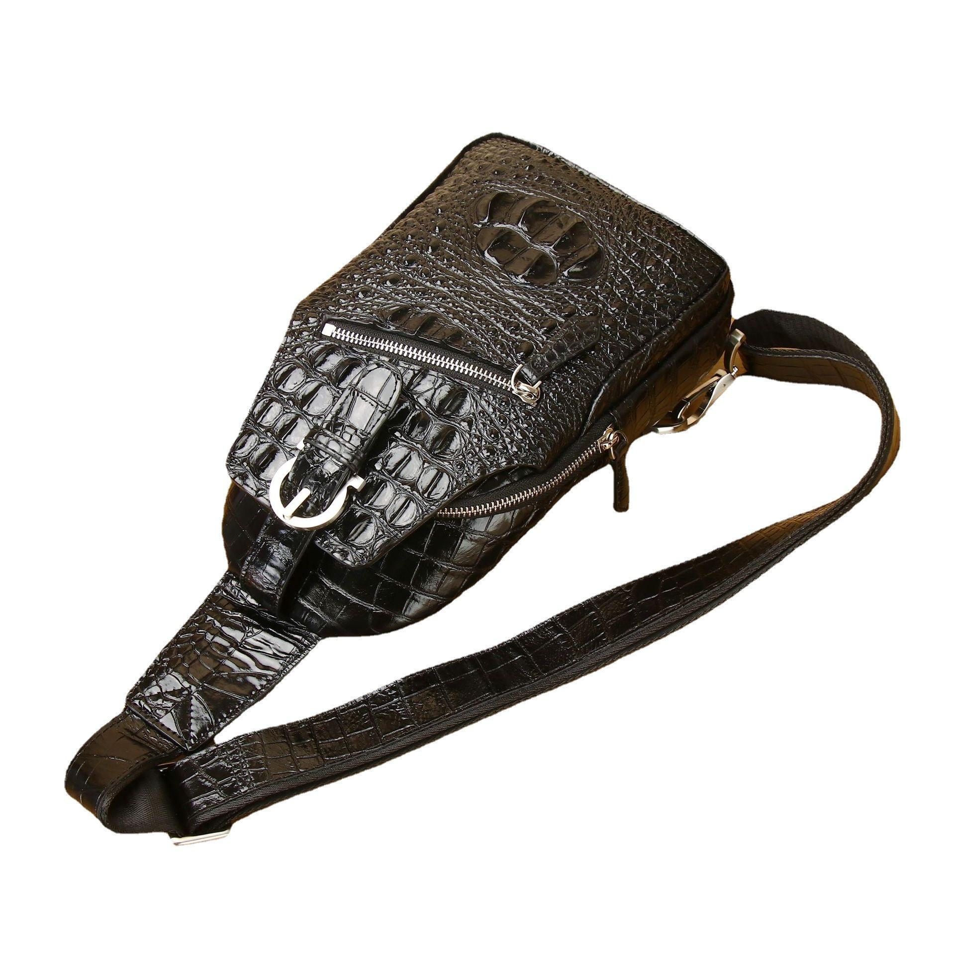 

Новая мужская нагрудная сумка с крокодиловым узором, кожаная сумка с диагональным крестом, уличная высококачественная нагрудная сумка, модная мужская сумка