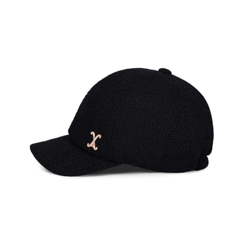 VARZAR VA Curved Stud Tweed Ball Cap Black