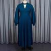 Autumn and Winter Large Size Fashion Turtleneck Lantern Sleeve Pleated Skirt Solid Color Temperament Pendulum