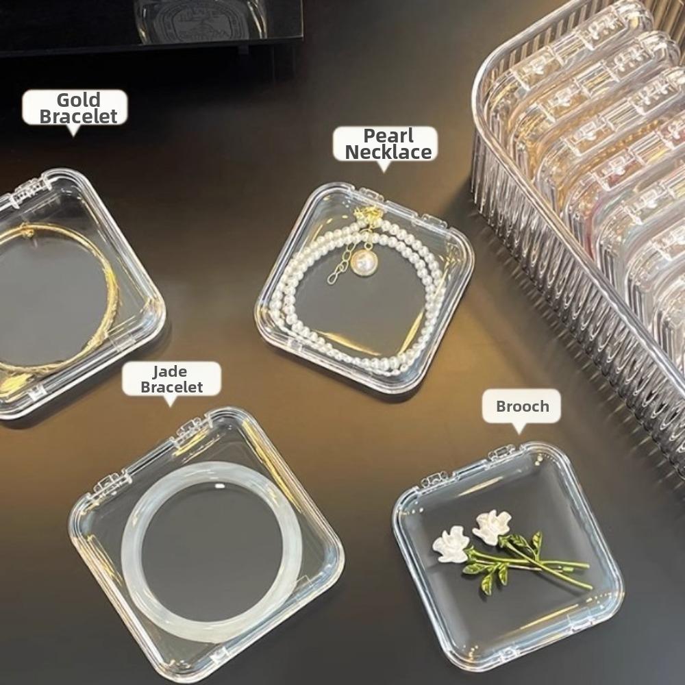 Transparent Jewelry Storage Box Dustproof Lid Bracelet Storage Box  Jewelry Display