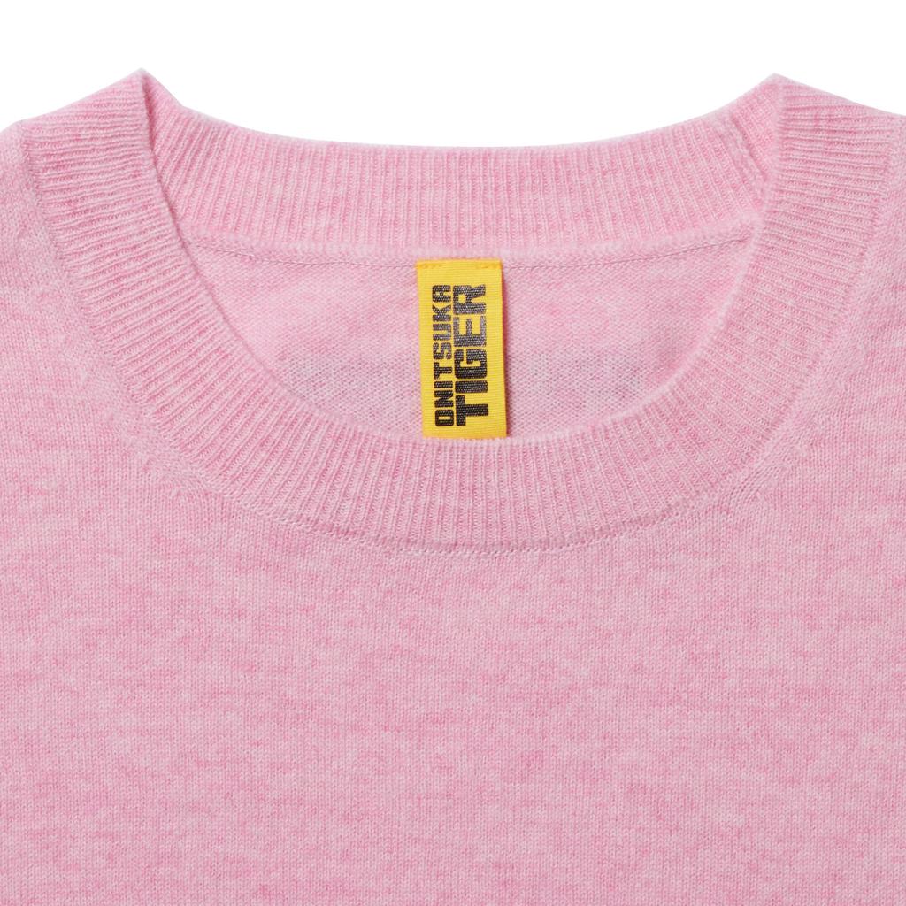 Onitsuka Tiger LS Knit Top Round Neck Solid Color Long Sleeve Sweater Unisex tops Pink 2183B363-700