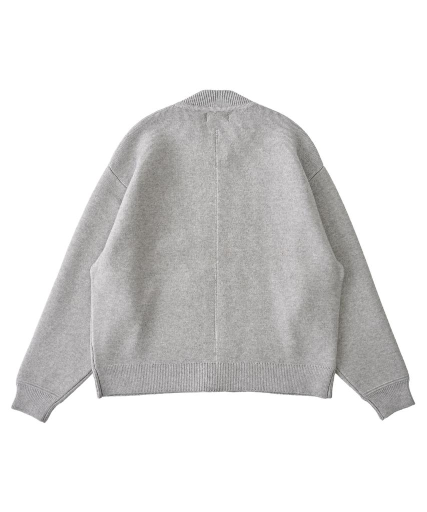 Analog Mood Soft Warm Plan Zip-Up Cardigan (Gray)