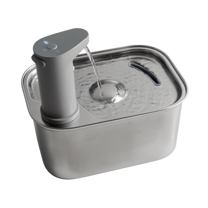 

HD Stainless Steel Smart Pet Water Dispenser & Cat Feeder Rectangular Stainless Steel (Infrared Version) серый