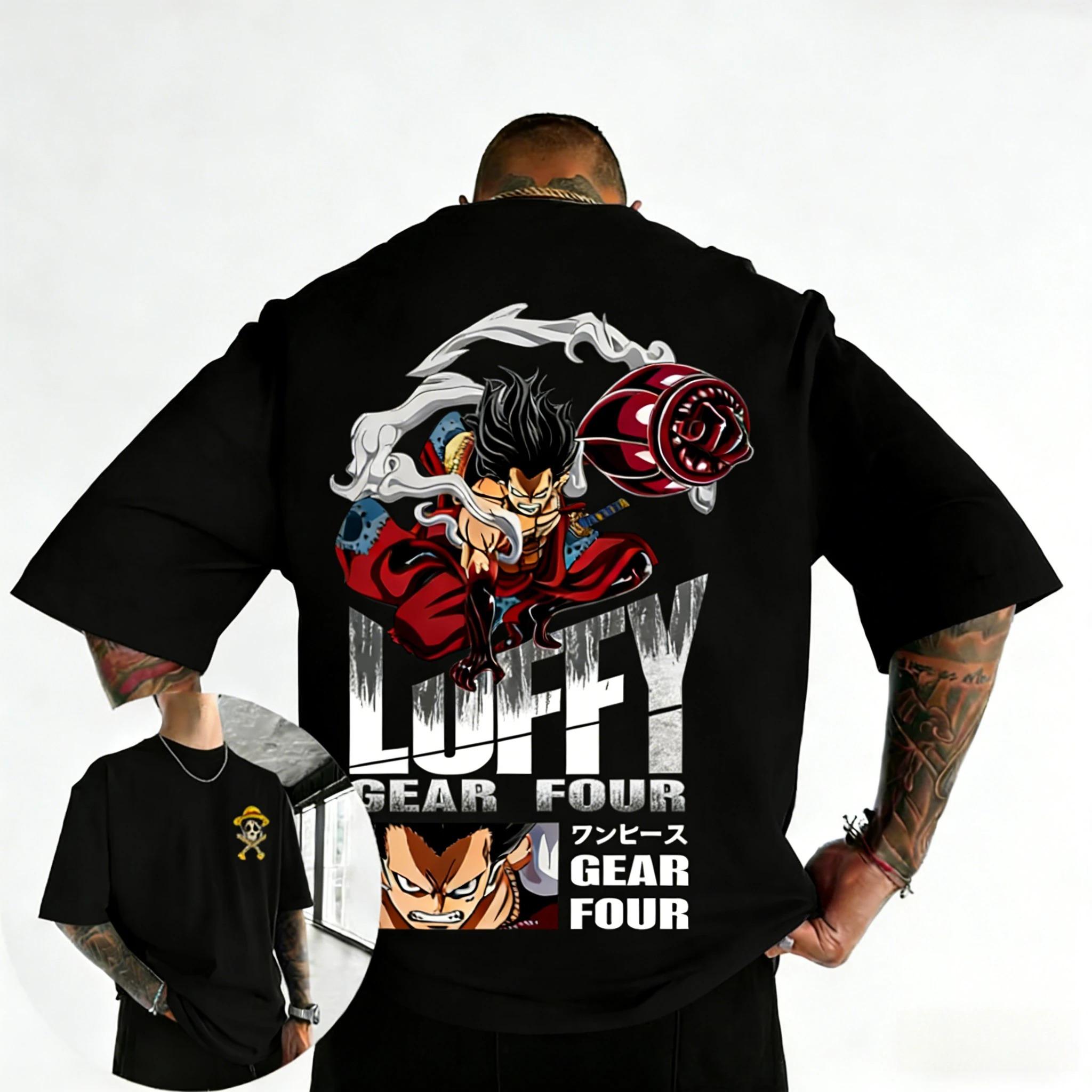 One Piece Monkey D. Luffy Gear Four Graphic T-Shirt, Unisex Oversized Streetwear Casual T-shirt 4XL