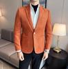 Autumn and Winter Men's Korean Version Slim Fit Suede Business Casual Suit Youth Fashion One Button Suit Jacket