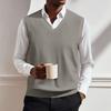 Maglione lavorato a maglia senza maniche con scollo a V da uomo