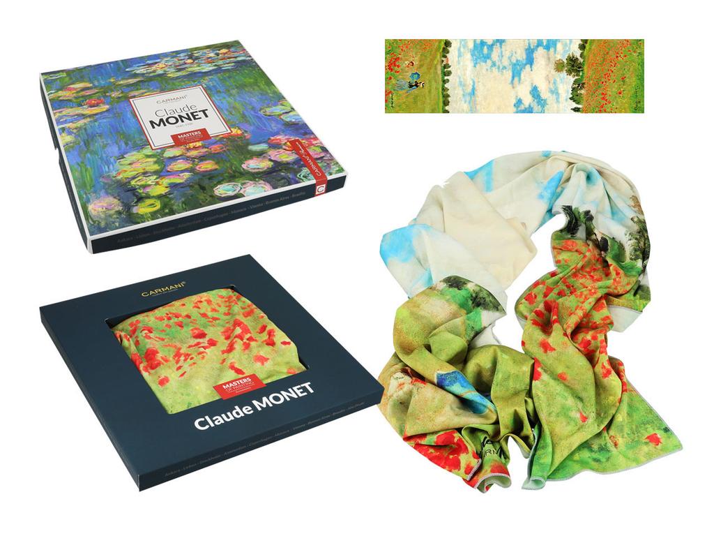 Szal Damski Chusta Apaszka Claude Monet Pole Maków Szalik Prezent Dla Niej