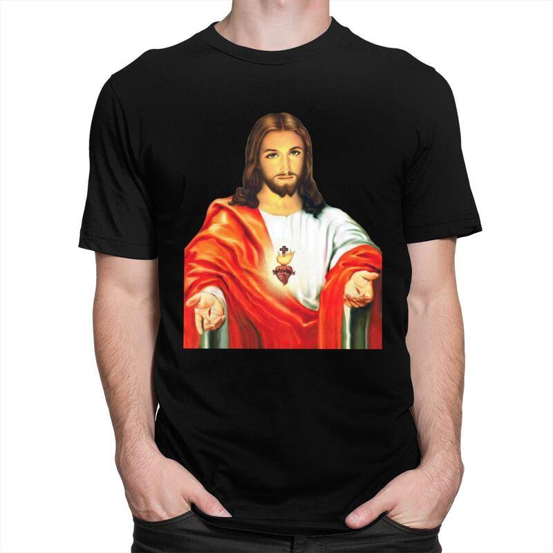 Custom Sacred Heart Of Jesus Tshirts Men Short Sleeve Leisure T Shirt Christian Catholic God Tshirt Slim Fit 100 Cotton Tee