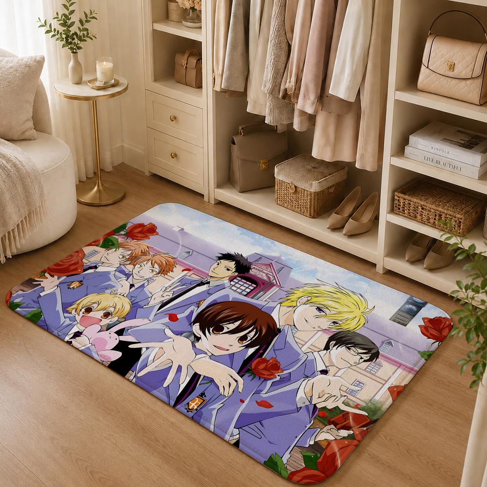 O-Ouran High School Host Club Anime Bodenmatte Rutschfeste Saugfähige Fußmatte Dekorteppich für Zuhause Badezimmer Schlafzimmer Eingangsbereich
