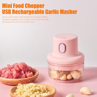 Mini Hachoir à Ail Électrique Sans Fil Hachoir Alimentaire Rechargeable USB Coupe-Légumes