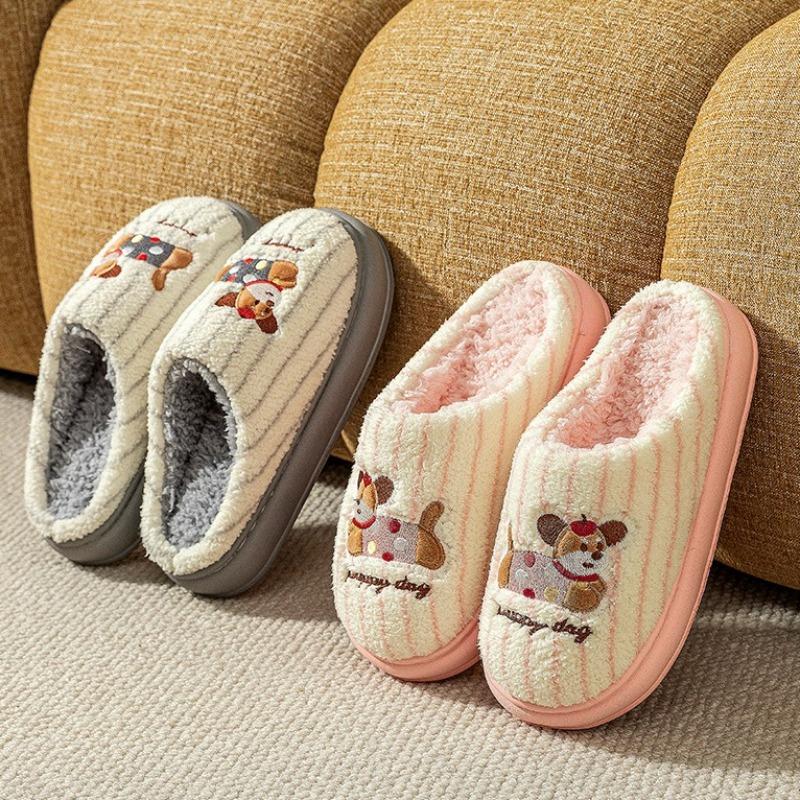 Warm Cotton Slippers for Autumn and Winter Home Couple Cotton Slippers Cartoon Cotton Slippers