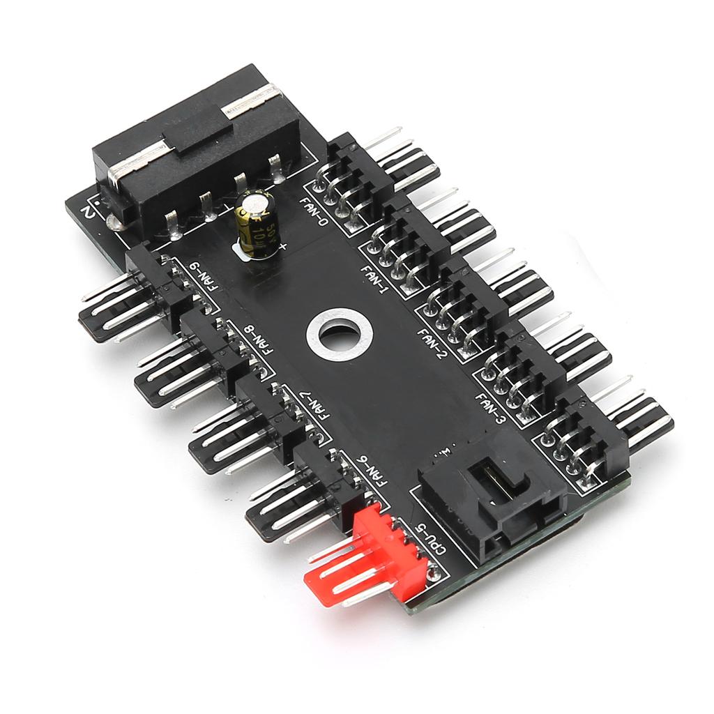 Fan Hub 4‑Pin PWM Integrated Power Supply Adapter Cable 1 To 10 Splitter for CPU CoolingIDE Port