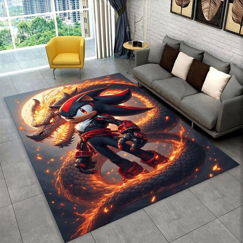 Classic Game S-Sonic Cartoon Non-Slip Area Rug for Living Room,Bedroom,Playroom,Soft Carpet Floor Mat Home Decor Rug Kids Room
