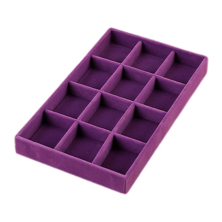 1PC, Flocking Jewelry Box Jewelry Tray, Color: Violet