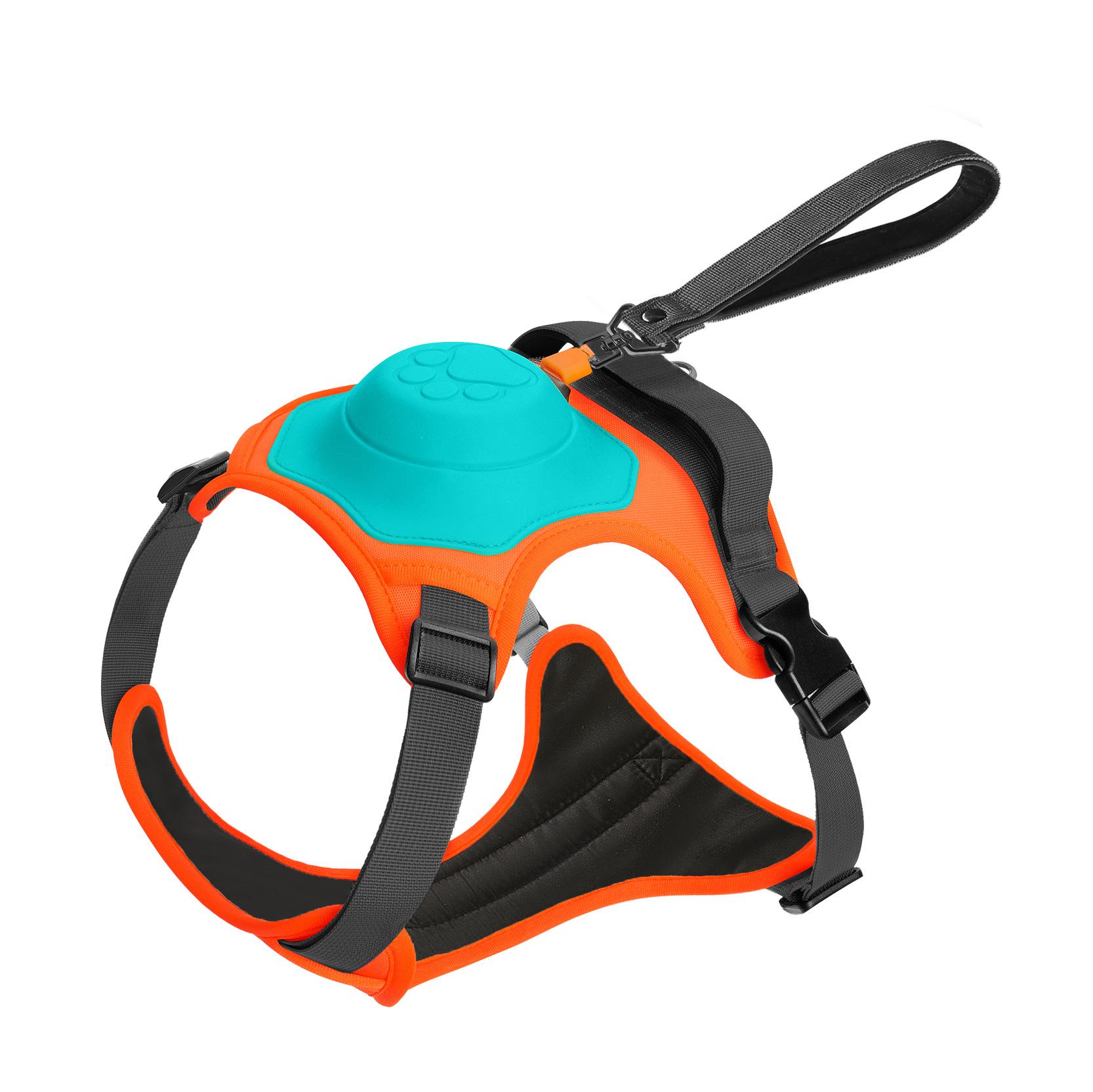 Integriertes Anti-Zug-Hundegeschirr mit Weste und Leine S (10-18 lbs) No Handle blue