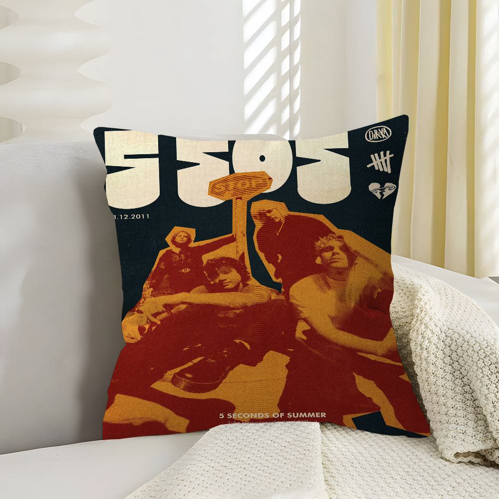 SSeconds of SSummer Band Cushion Cover Car Throw Pillow Case For Sofa Car Christmas Gift xcm xcm