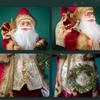 Large Santa Statue with Gift Bag for Holiday Display Christmas Santa Figurine Dolls for Tabletop and Shelves Decoration