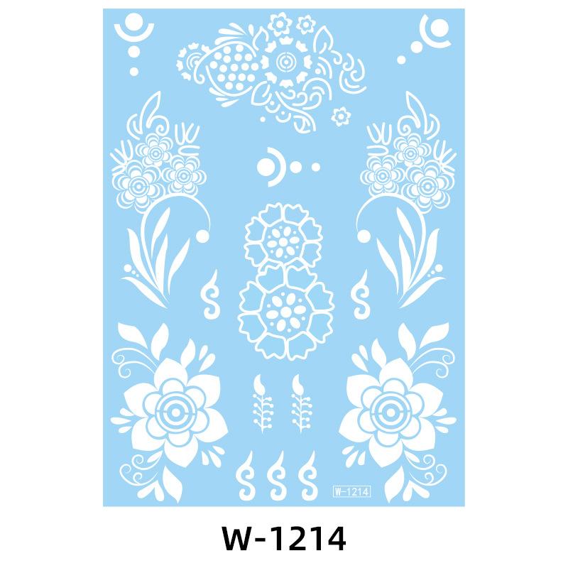 White Lace Tattoo Sticker South East Asia Festival White Henna Tattoo
