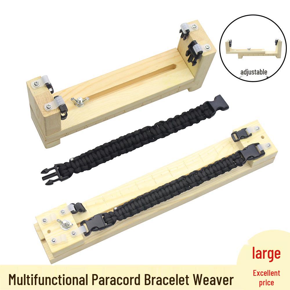DIY Paracord Bracelet Weaving Tool Set with Steel Needle and Wood Frame
