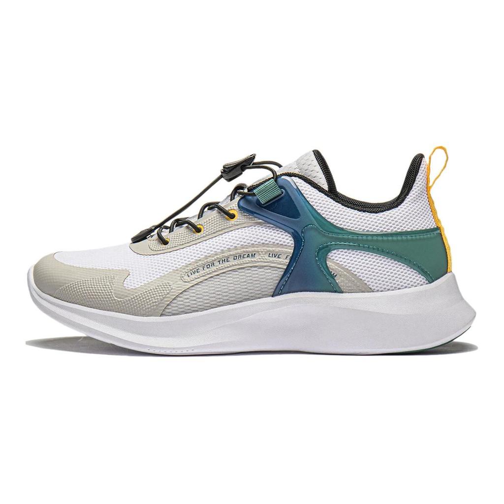 Li Ning Kids Sports Trend Low Top Casual Shoes Kids Casual Shoes White Gray Green YKCU038-5