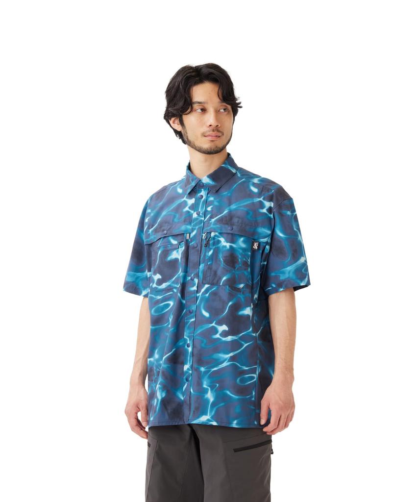 Snow Peak Wilkin Short Sleeve Shirt Blue Size EP-SH-26SU002 (Men's/Women's, Print, M)