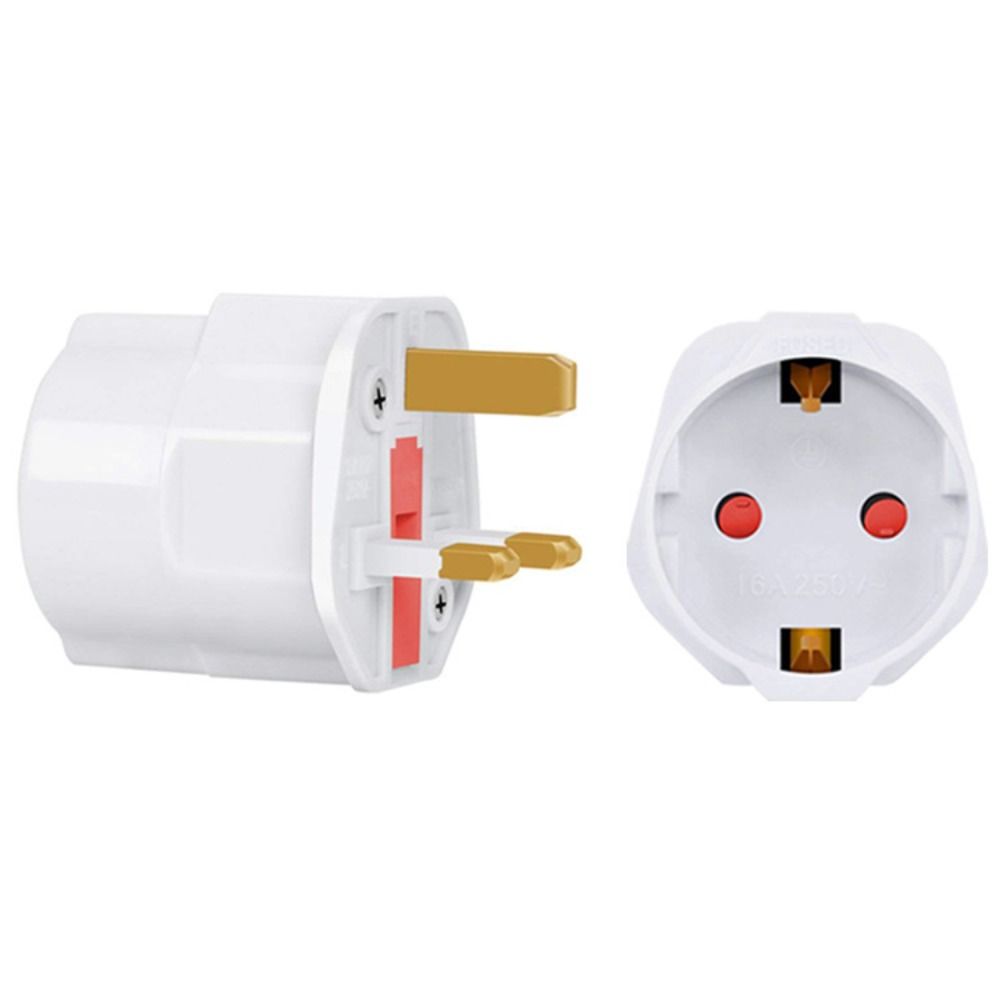 Copper Conductor European To English Plug ABS Housing 16A English Standard Converter 250V with Fuse