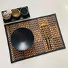 2PCS Stain-Resistant Bamboo Placemat Heat-Resistant Heat-insulating Pad Tea Table Mat  Restaurant