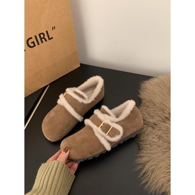 

Women s Large Size Soft Sole Autumn and Winter Warm Fur One Snow Boots Fluffy Lined Non-slip Hiking Casual Sports Cotton Shoes Fur Shoes 40