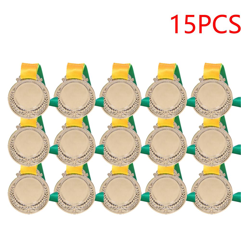 5-20PCS 2 Inches Gold Silver Bronze Prize with Neck Ribbon 1st 2nd 3rd Prize Medal Round for Kids School Sports Meeting