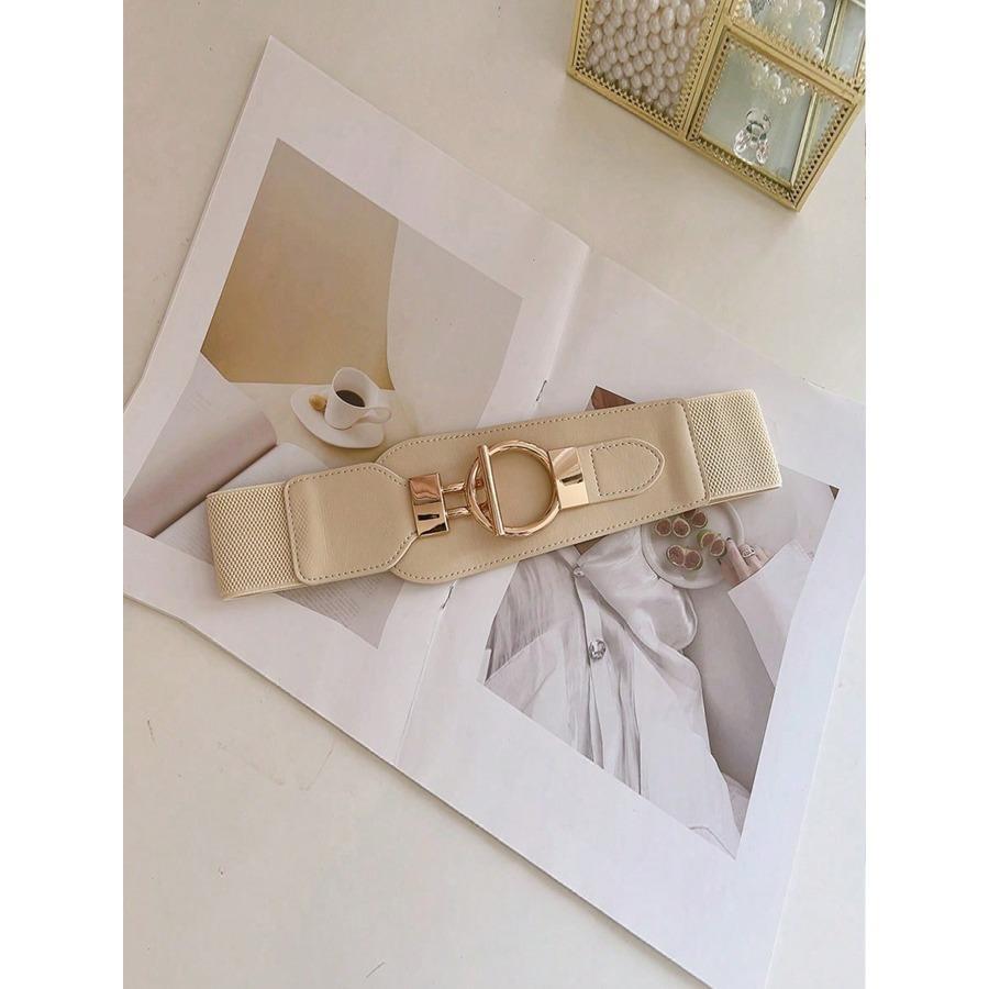 1pc Women Solid Color Vintage Casual PU Leather Waist Belt, Versatile Fashion Accessory For Dresses And Coats Summer, School Halloween Costume
