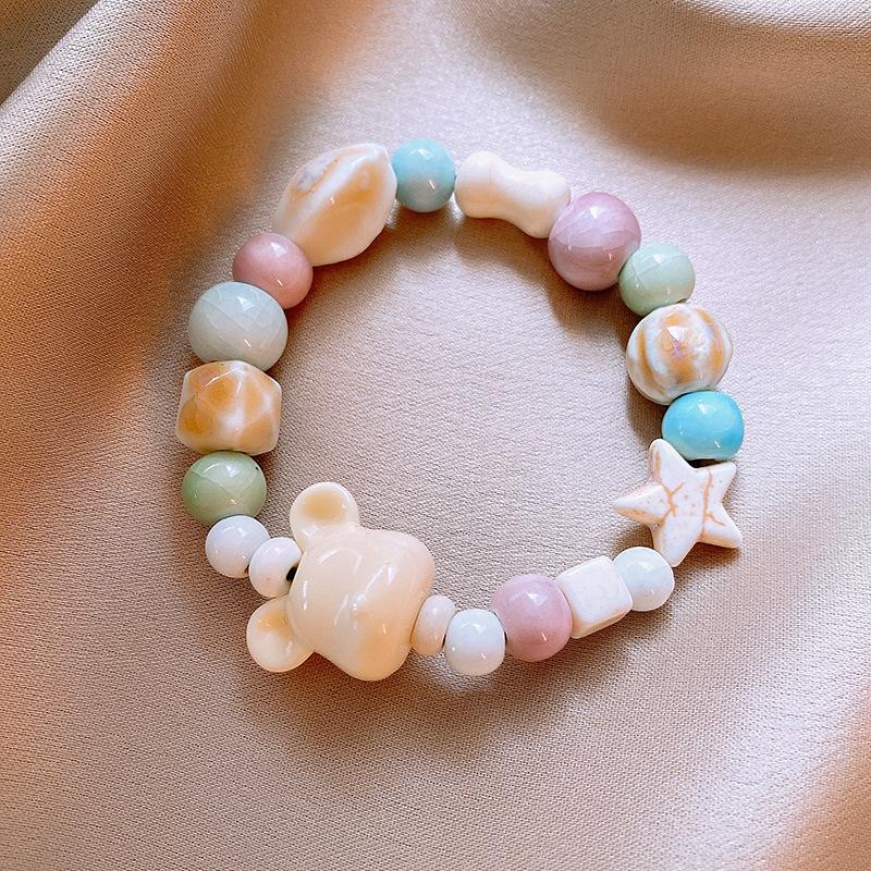 Cartoon children's fun ceramic bracelet summer new small fresh versatile bracelet new Chinese retro high-end jewelry women