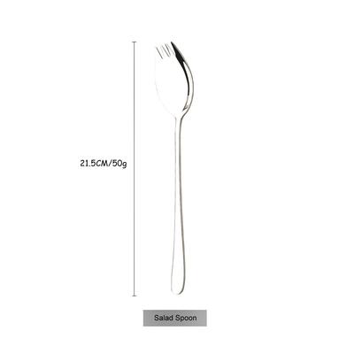 1Pc 304 Stainless Steel Salad Spoon Colorful Cutlery Set Serving Spoon Dinnerware Flatware Home Kitchen Accessories