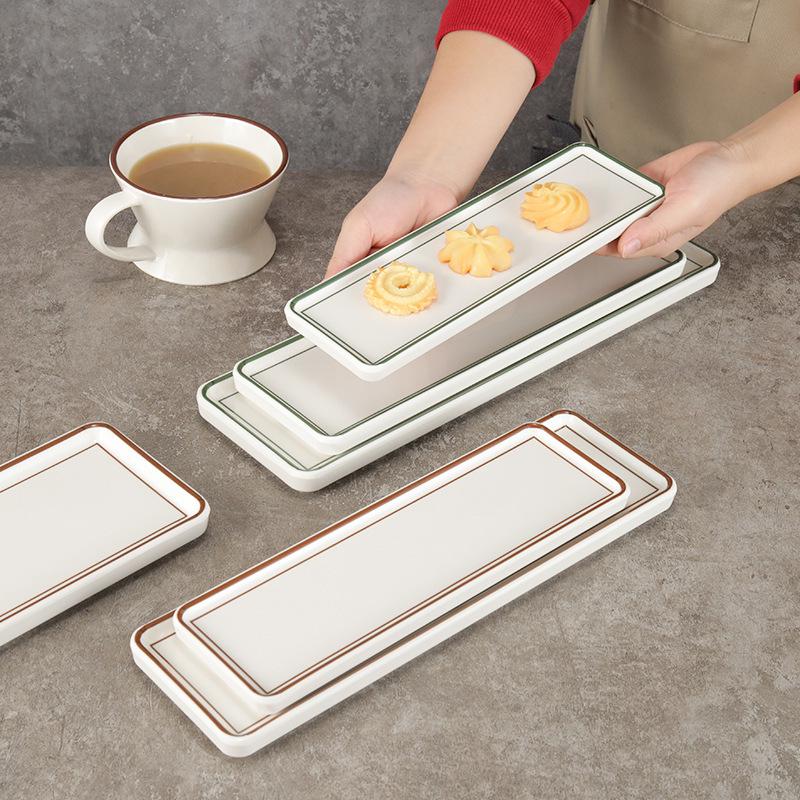 Melamine Rectangular Plate for Sushi, Sashimi & Desserts - Creative Imitation Porcelain Design for Restaurants