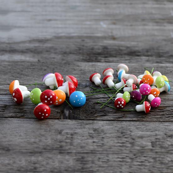 16Pcs Artificial Mushroom Holiday Easter Bonsai Spring Garden Flower Pot Decor