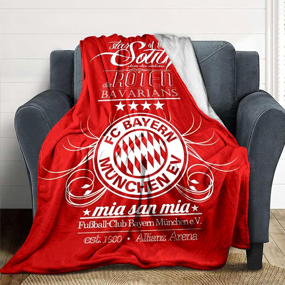 Coperte con stemma del Bayern Monaco in flanella stampata, traspiranti, calde, da divano, per casa, ufficio, copriletti 0708a118