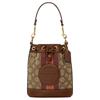 Handbag Dempsey 14 Letter Logo Stripe Classic Print Fabric and Cow Leather Bucket Bag Hand-held Shoulder Crossbody Bag Mini Women's Elephant