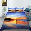 3D Natural Scenery Bedding Set, Landscape Printed Down Duvet and Pillowcase 2/3 Pieces, Washable and Quick Drying Home Decoration