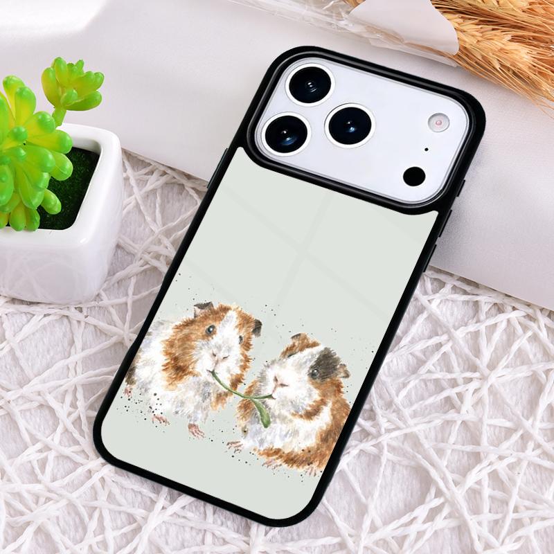 Cartoon Guinea Pig Soft Phone Case for iPhone 17 Air 16 15 11 12 14 13 Pro Max Shockproof Cover