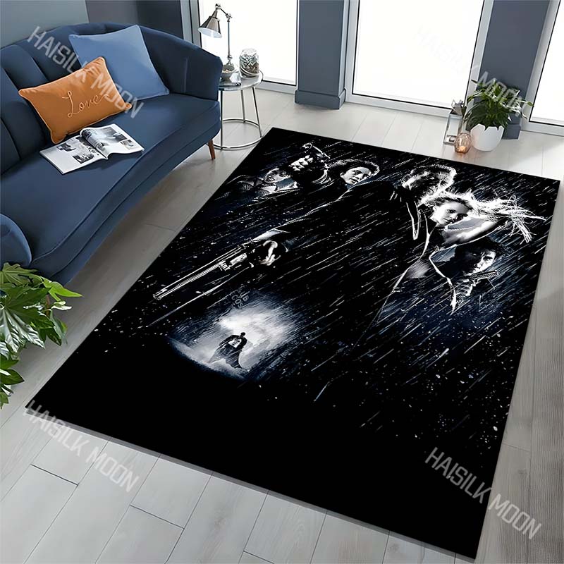 1PC Noir movie poster, armed figures Carpet for Living Room Bedroom Sofa Home Decor Rus Non-slip Floor Mat Luxury Gift