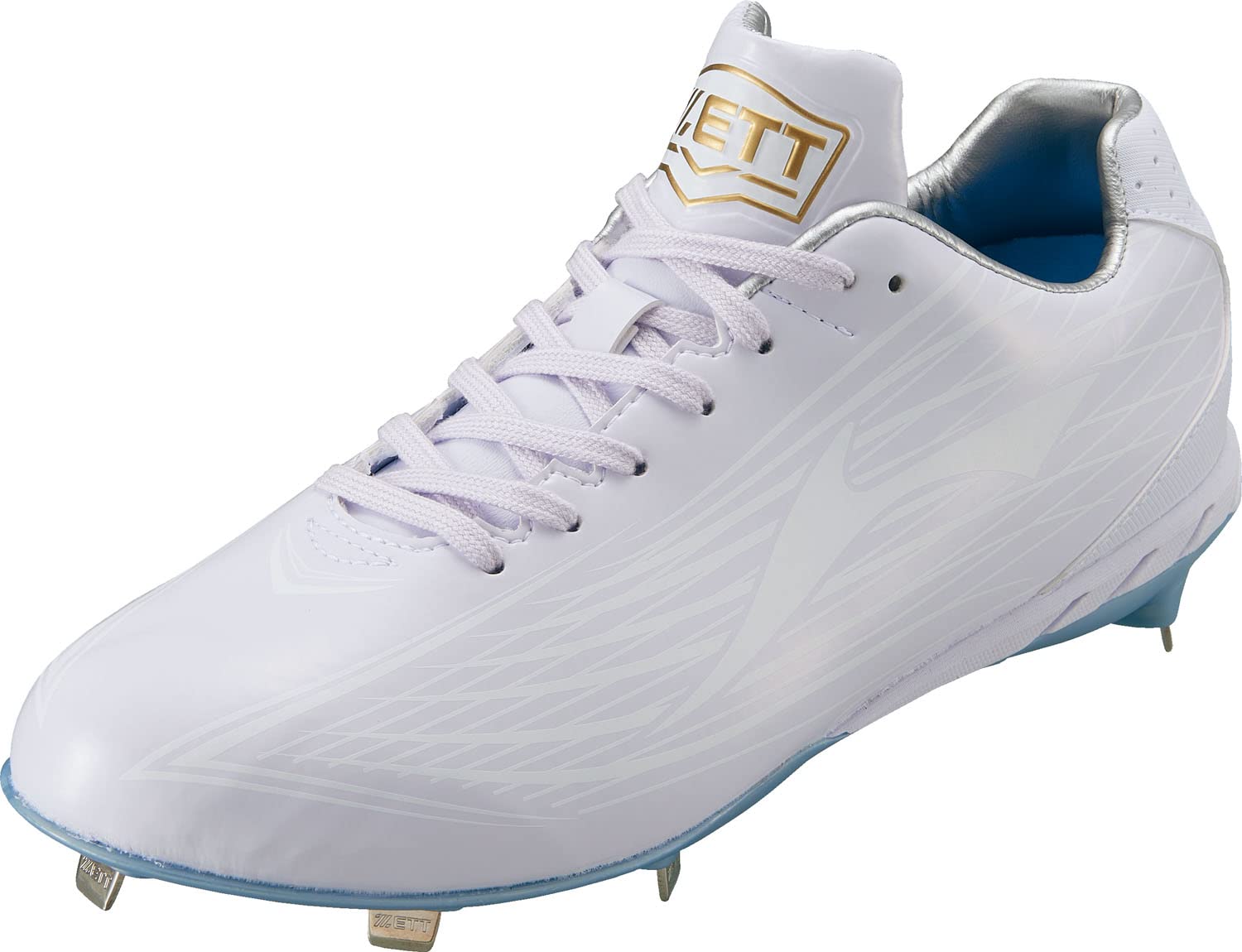 

ZETT Baseball Recessed Spikes, Winning Road WH, White x White (1111), Size 28.0, BSR2207WH