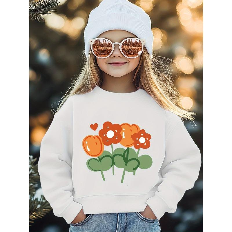 Kids Crewneck Long Sleeve Sweatshirt, Cute Cartoon Giraffe Hippo Monkey Koala Animal Print 110 белый
