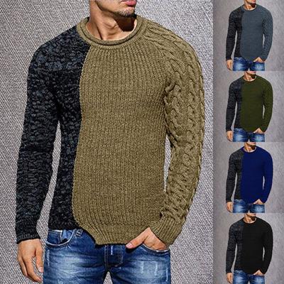 Men's  And Winter Casual  Knitted Solid Color Decorative Pattern Sweater