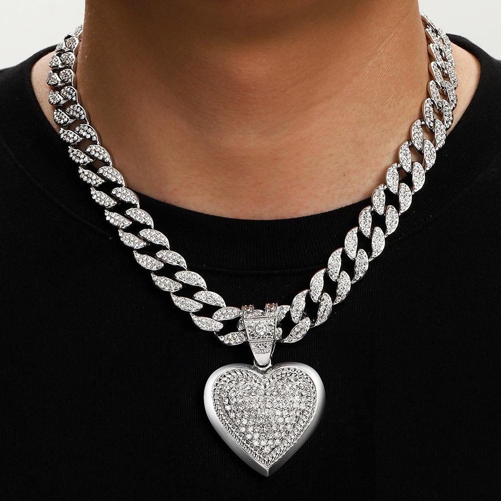 Wind Love Pendant Hip Hop Cold Wind Diamond Hip Hop Men'S Necklace Accessories