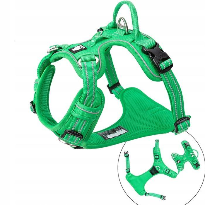 Harnais pour chien - truelove - front line xs - vert - réglage 4 points - coutures réfléchissantes